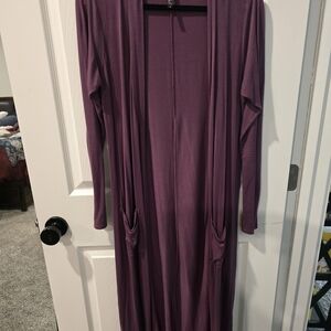 Chic Purple Open Front Cardigan
